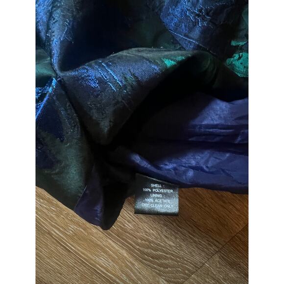 Peruvian Connection Emerald Green Blue Floral Dress US 8 - Picture 11 of 11